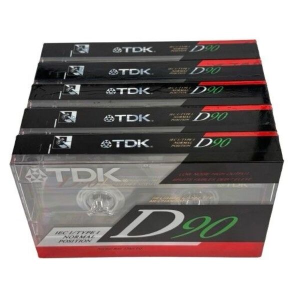 Lot 5 New Sealed TDK D90 Normal Position TYPE I Blank Audio Cassette Tapes 1990 - Picture 10 of 10